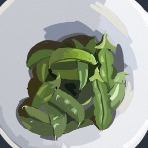 Peas in a Pod - Peas in a Pod Digital Painting - Fresh Vegetables Painting