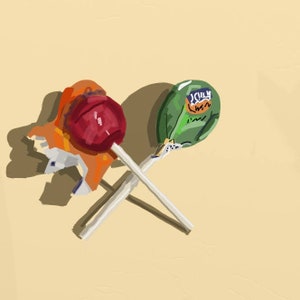 Lollipop Digital Painting: Candy Food Art (Digital Download)
