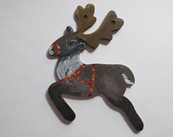 Christmas Tree Ornament - Reindeer - Hand-painted Christmas Ornament - Reindeer Ornament - Reindeer Christmas Ornament - Reindeer Decoration