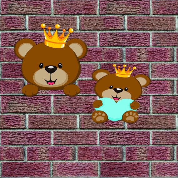 Teddy bear with crown svg-eps-png-cdr-pdf | Etsy