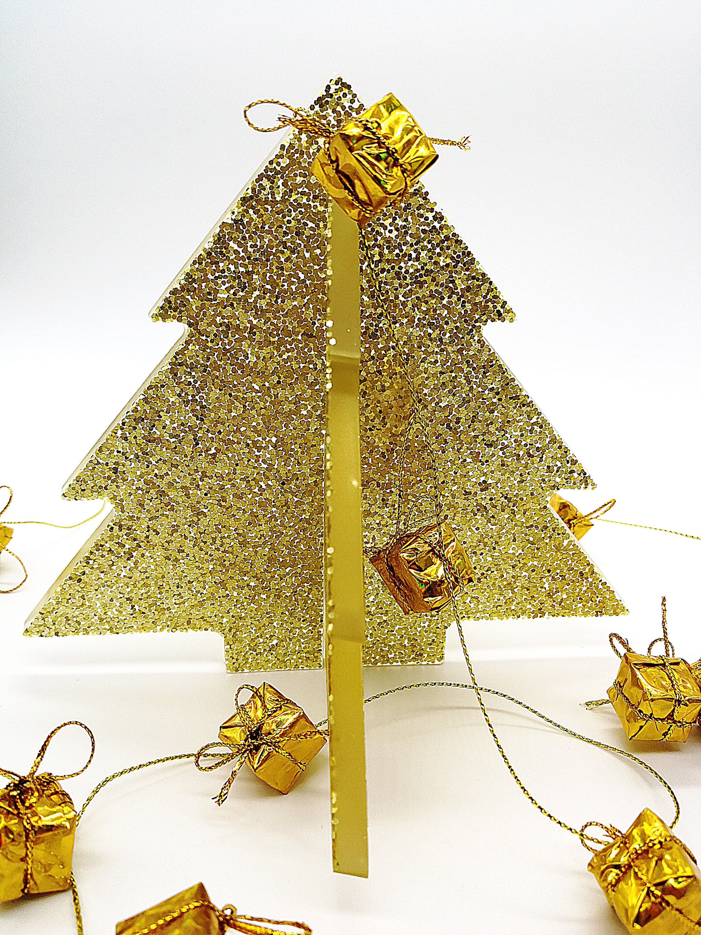 Christmas tree in resin gold sequins Etsy