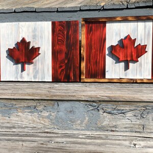 3D Charred- Stained - Canada Flag - Canadian Flag - Rustic - Home Decor - Farmhouse - Wall Art - Toronto - Vancouver