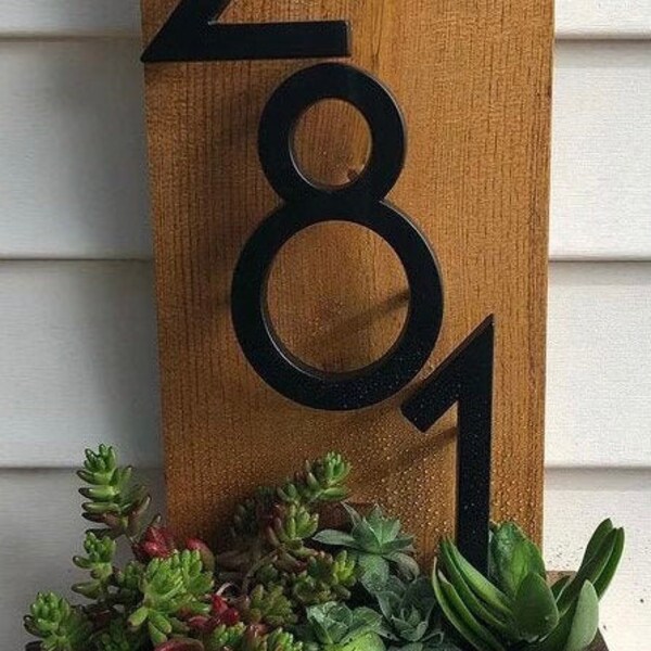 House Number Planter Etsy