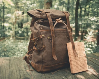 mens waxed canvas backpack