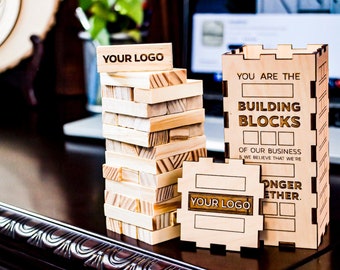 Laser-engraved Mini Tumbling Tower | Corporate gift