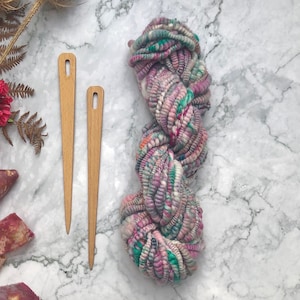 Handspun Chunky Art Yarn: Spiral Plied Merino Wool, Micro Coiled *98