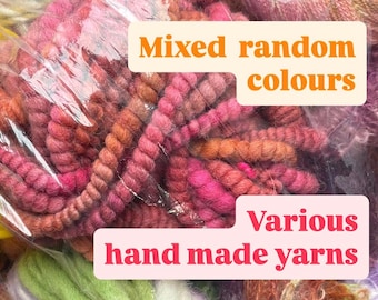 Mystery Art Yarn Bundle, Surprise Hand spun Hand-Dyed, Grab Bag (150/300g)