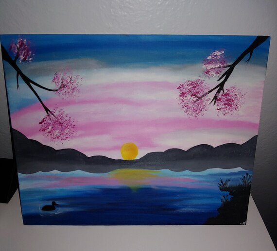 Sunset Painting Pink Sky