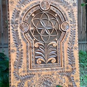 Wooden corner cabinet , cottage decor , corner wall cabinet , solid wood , carved furniture , home decoration , useful wedding gift