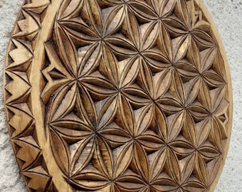 Einweihungsgeschenk, spirituelle Wand, Gitter, Mandala, exclusiv, Holz geschnitzt, Fantasy Kunst, Holz Wand Kunst, Wohn Dekor.