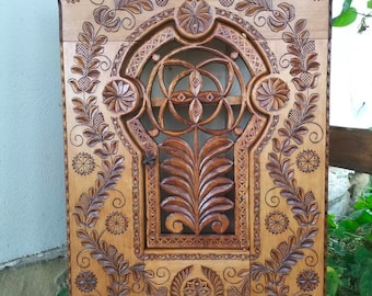 Wooden  corner cabinet , cottage decor  , corner wall cabinet , solid wood , carved  furniture , home  decoration , useful  wedding gift