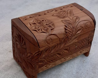 Caja de joyería, caja de madera, regalo para mujer, caja rústica, regalo de compromiso, almacenamiento de cuchillos tallados