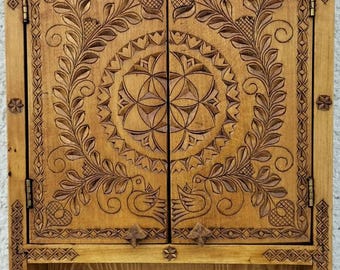 Llavero tallado, Caja para llaves de madera maciza de tilo, Regalo de aniversario familiar, Armario grande para llaves, Organizador de llaves, Almacenamiento y estante para llaves, Armario para llaves