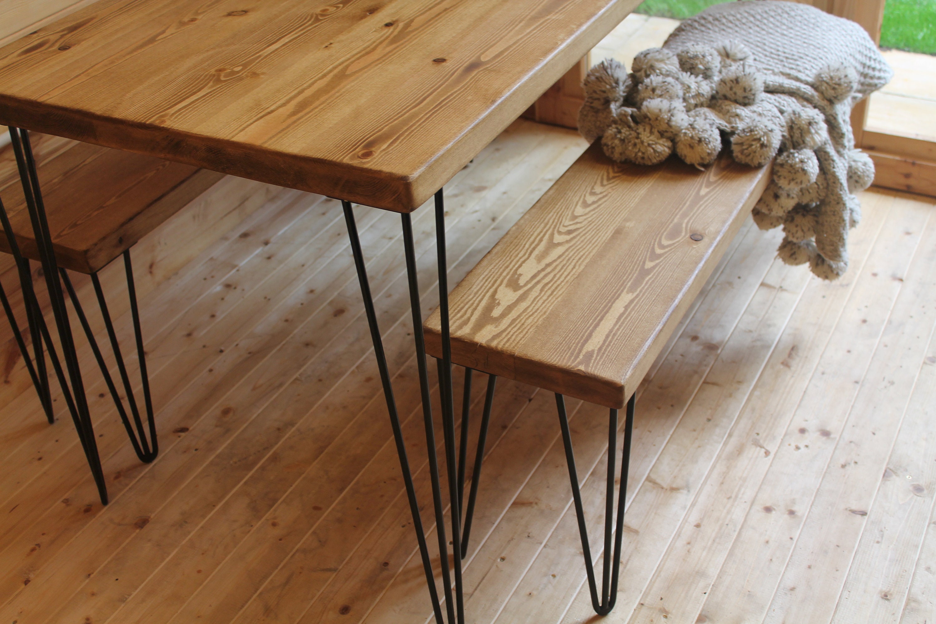 Wooden Hairpin Leg Bench Table Bench Separate Bench for Etsy UK
