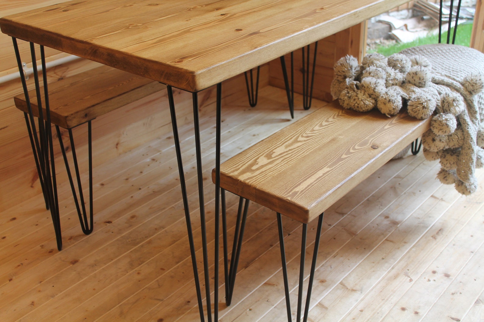 Wooden Hairpin Leg Bench Table Bench Separate Bench for Etsy UK