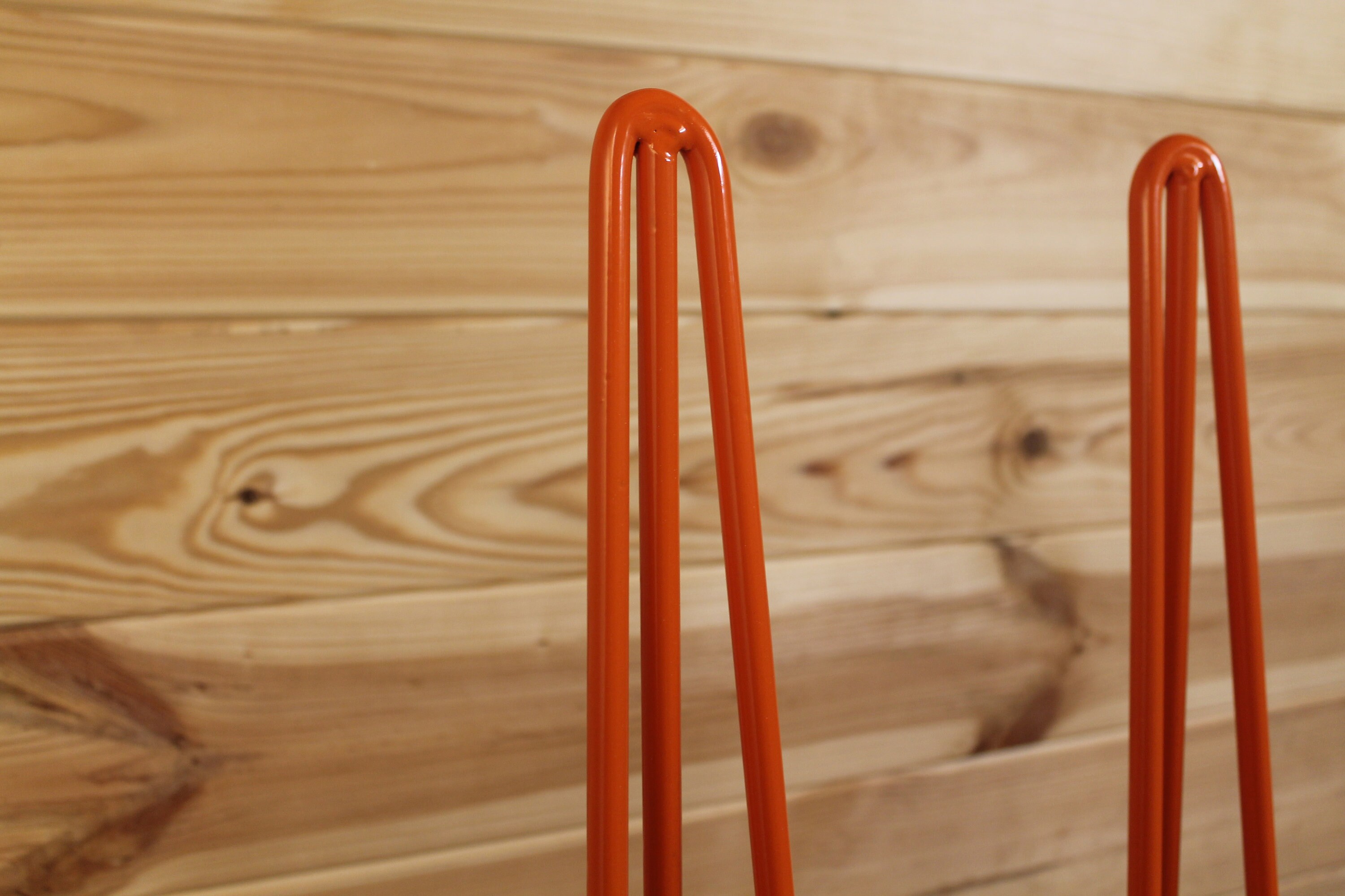 Orange 3 Prong Hairpin Leg Set Table Legs Metal Legs Etsy