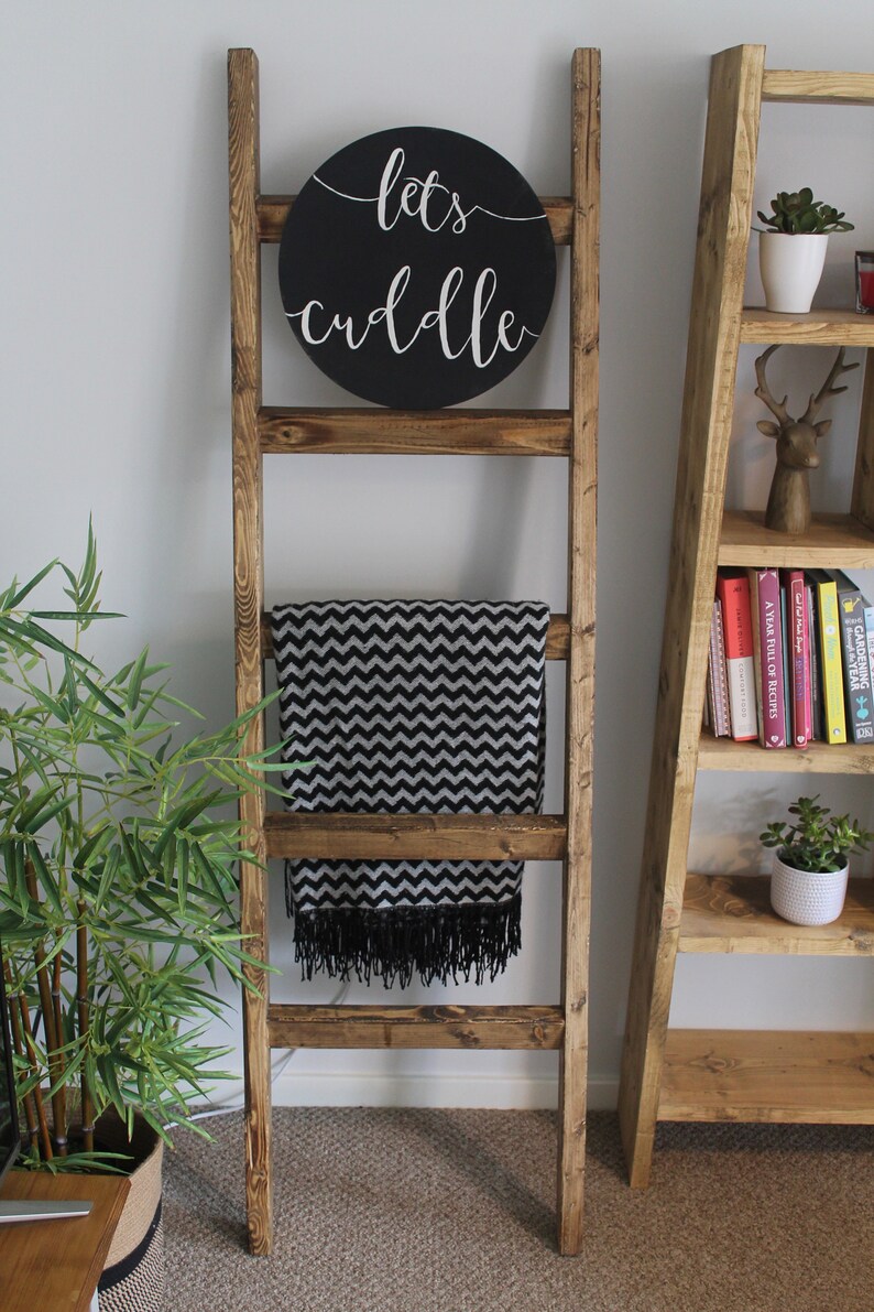 4 5 & 6ft Wooden blanket ladder Rustic blanket ladder Etsy