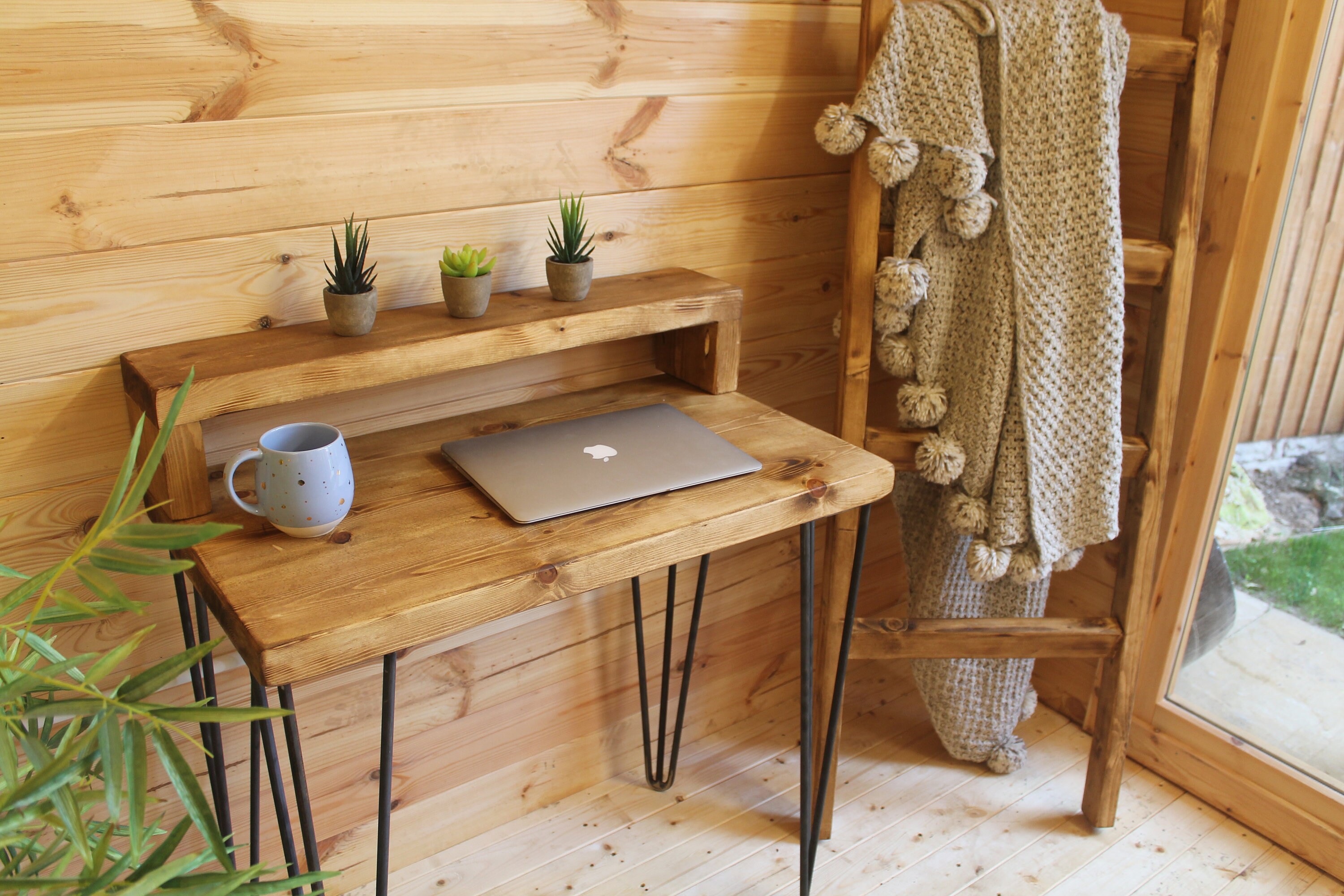 Wooden Desk Work From Home Hairpin Desk Home Office Etsy UK