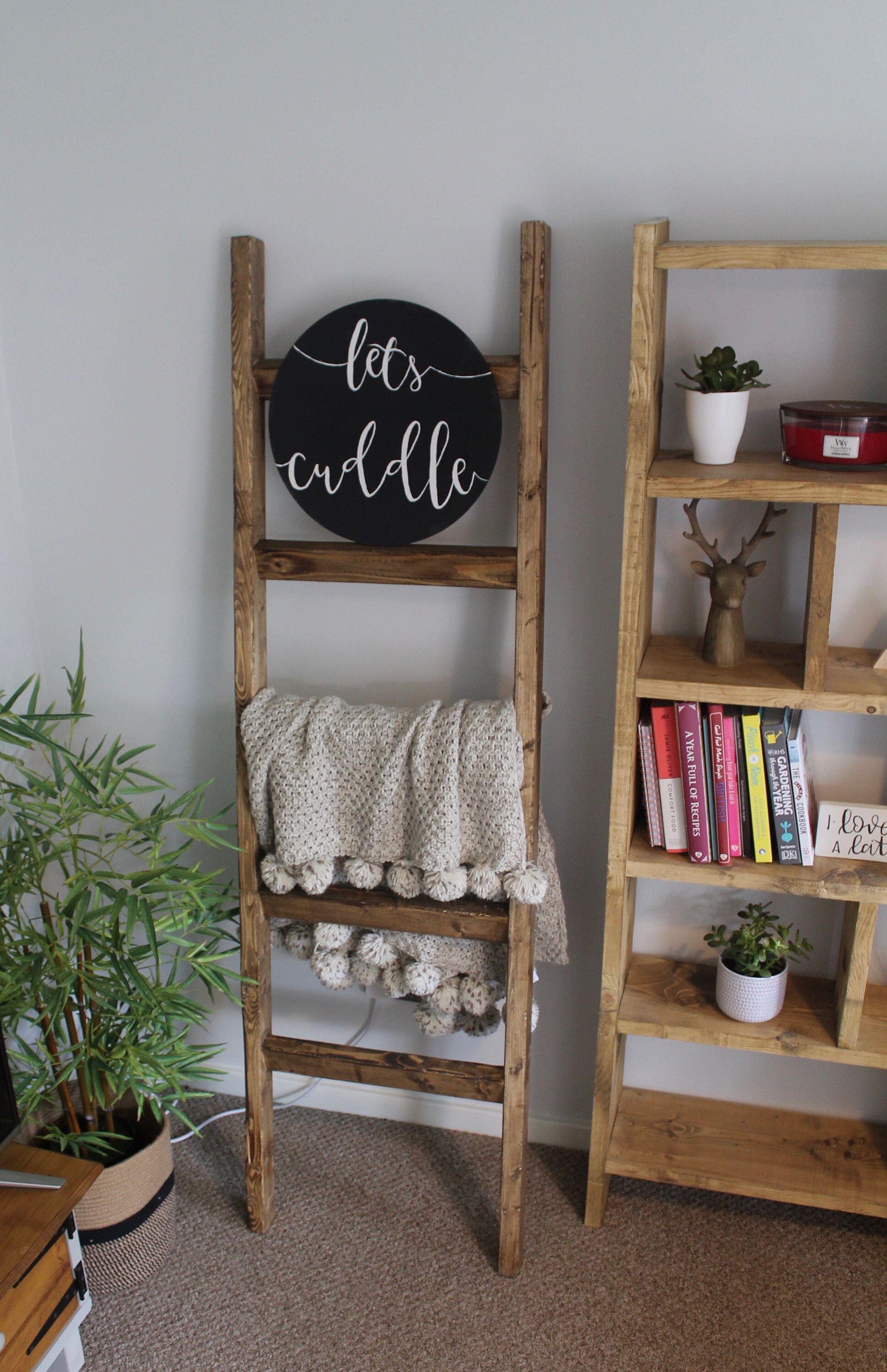 4 5 & 6ft Wooden blanket ladder Rustic blanket ladder Etsy