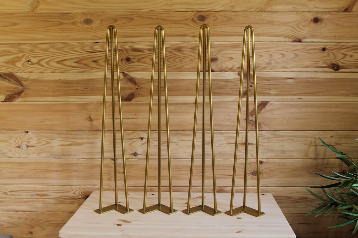 Gold 3 Prong Hairpin Legs 71cm Hairpin Leg Set 28 Inch 4 Etsy UK