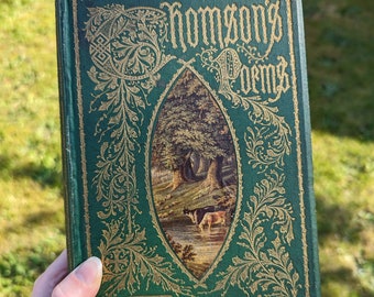 Poèmes de Thomson illustrés par un livre vintage de James Thomson, 1868, histoire naturelle, victorien, antiquaire, antiquité, cadeau, nature, poésie,