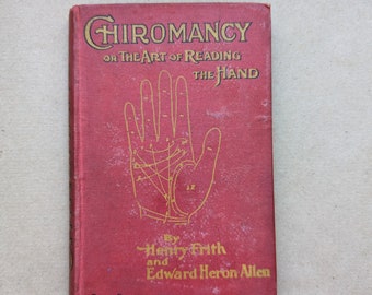 Chiromantie oder die Kunst, die Hand zu lesen Vintage-Buch, Antiquar, Antiquität, Geschenk, Dekor, Wahrsagerei.