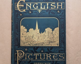 Englische Bilder gezeichnet mit Feder und Bleistift Vintage Buch, Viktorianisch, Natur, Naturgeschichte, Antiquarian, Antik, Geschenk.
