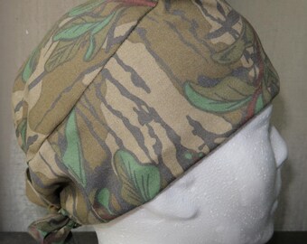 Camo -Mossy Oak Greenleaf- Scrub Cap, Surgical Cap, Nurse Scrub Cap, Men's Scrub Cap, Women's Scrub Cap, Dentist, CRNA