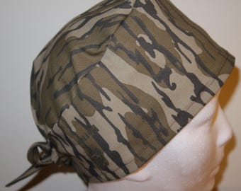 Camo -Mossy Oak Original Bottomland- Scrub Cap, Surgical Cap, Nurse Scrub Cap, Men's Scrub Cap, Women's Scrub Cap, Dentist, CRNA
