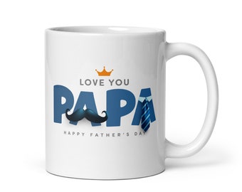 Taza del día del padre para papá: regalo único con un mensaje sincero de los niños para expresar amor y aprecio