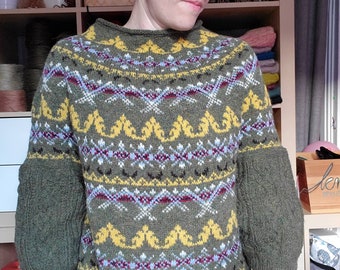 Maglia a mano di seconda mano fair isle maglione