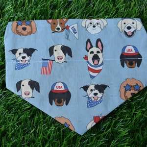Patriotic Dog Bandana: USA Pups Over-the-Collar, Summer 4th of July