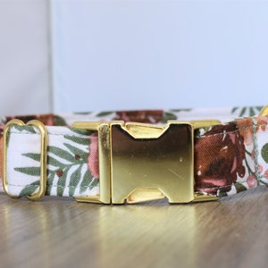 Floral Dog Collar | Mauve, Sage |  Dog Collar | Girly Dog Collar | Spring Collar | Summer Collar | Botanical Collar  | Fall Dog Collar