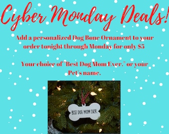 Dog Ornament | Dog Bone Ornament | Pet Ornament | Dog Mom Ornament | Dog Lover Gift | Dog Lover Christmas Gift | Personalized Dog Ornament