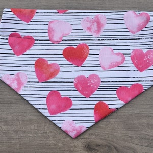 Personalized Valentine&#39;s Day Dog Bandana: Ombre Hearts, Over the Collar