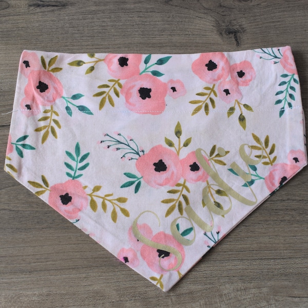 Floral Dog Bandana | Pink |Pink Floral Dog Bandana| Over the Collar Bandana |  Spring Dog Bandana | Summer Dog Bandana