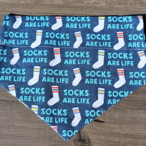 Socks are Life Dog Bandana |  Funny Dog Bandana |Blue Dog Bandana| Over the Collar Bandana |  Spring Dog Bandana | Summer Dog Bandana