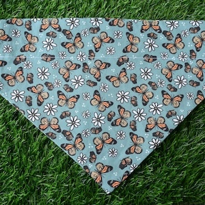 Over the Collar Dog Bandana | Dog Bandana | Butterfly Dog Bandana | Monarch Butterfly Bandana | Girly Dog Bandana | Summer Bandana |