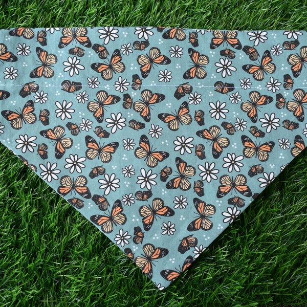 Over the Collar Dog Bandana | Dog Bandana | Butterfly Dog Bandana | Monarch Butterfly Bandana | Girly Dog Bandana | Summer Bandana |