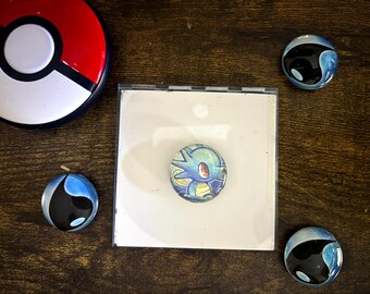 Horsea Pokemon Magnet: Gifts for Him/Her Upcycled Collectible Memorabilia