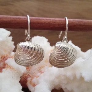 Silver Earhooks - Clam Shells
