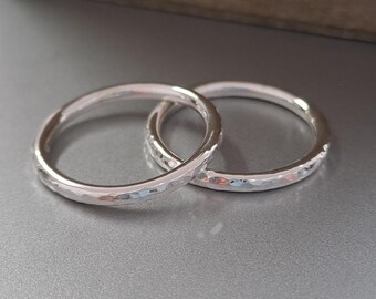 Hammered Sterling Silver Band | Handmade Minimalist Stacking Ring