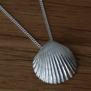 Silver Pendant - Large Cockle Shell