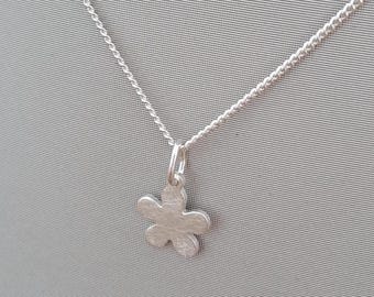 Recycled Sterling Silver Flower Pendant Necklace | Handmade Floral Charm