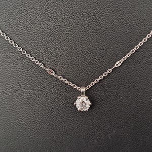White Gold Diamond Pendant, Lab-Grown Diamond, Claw Set Pendant, Solitaire Pendant, Essential Pendant, Gold Pendant, Diamond Pendant