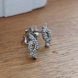 14K White Gold Diamond EarStuds, Gold Earrings, Diamond Earrings, Birthstone April, Genuine Diamonds, Brilliant Cut Diamonds, Christmas Gift