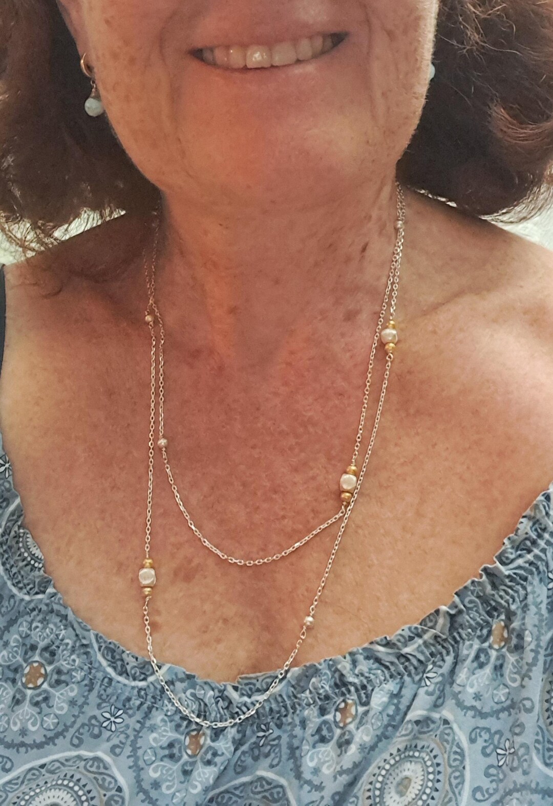 Long Silver Chain, Cube Chain, Stackable Chain, Chain to Wrap, Multi ...