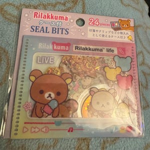 Kawaii San-X NIP Rilakkuma Bear Life Drop Seal Bits Style Flake Sticker Sack