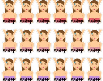 63 Massage Planner Stickers, Beauty Planner Stickers, Self Care Planner Stickers, Massage Bullet Journal Stickers. L-156