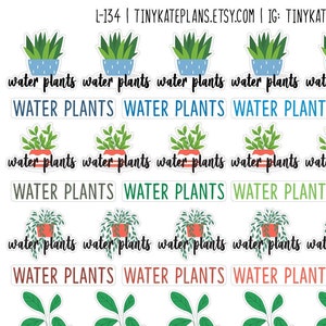 70 waterplanten plannerstickers, kleine herinnering plannerstickers, plant Lady plannerstickers, Bullet Journal plantenstickers. L-134